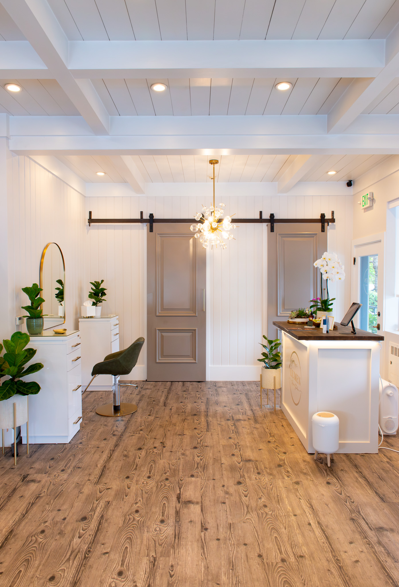 Lumen Hair Studio tall interior view - Mill Valley CA